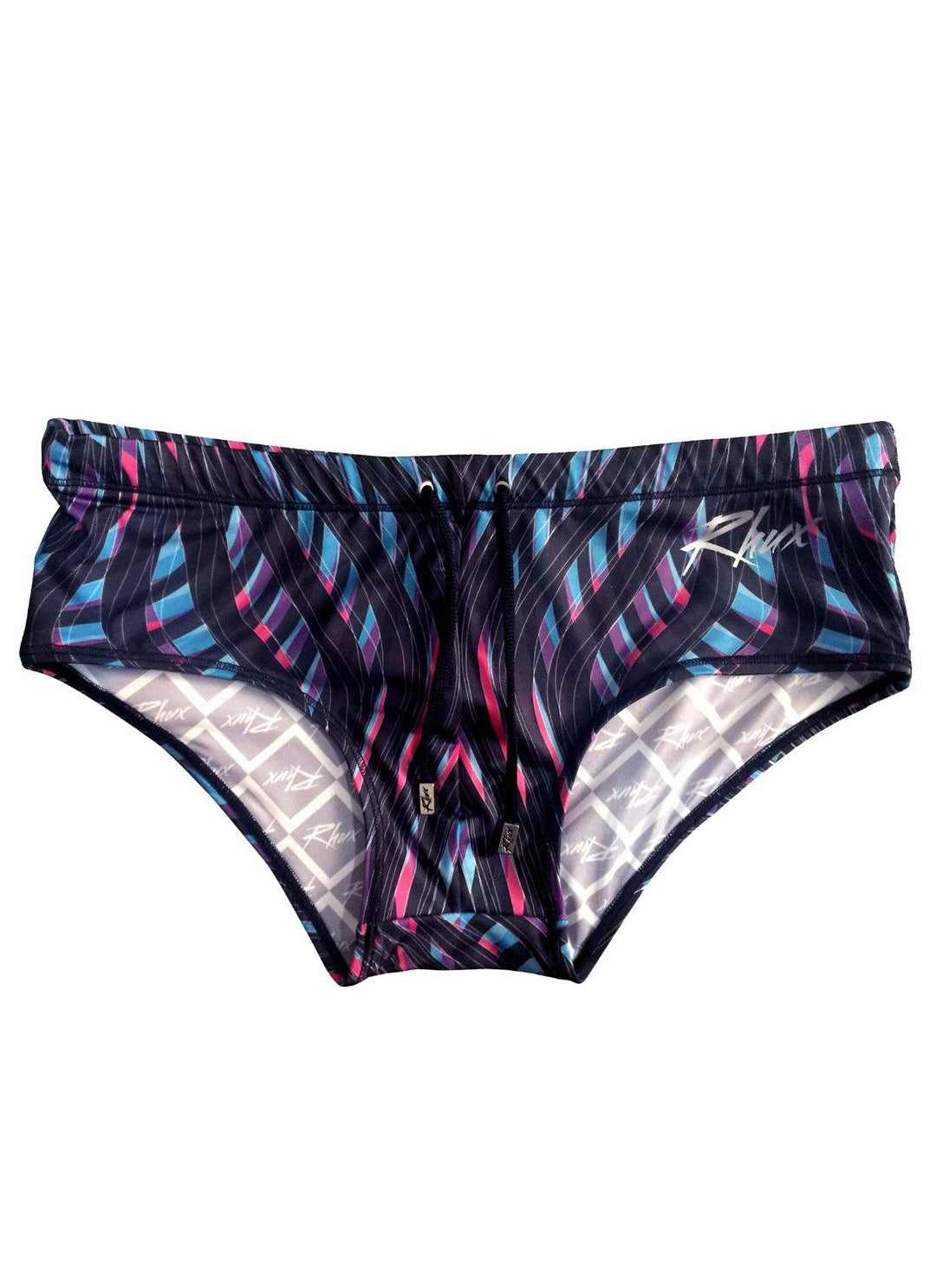 RHUX ONAKI Sunga Brazilian Swimming Briefs, Men's Trunks Swimwear Purple and Black - Activemen Clothing