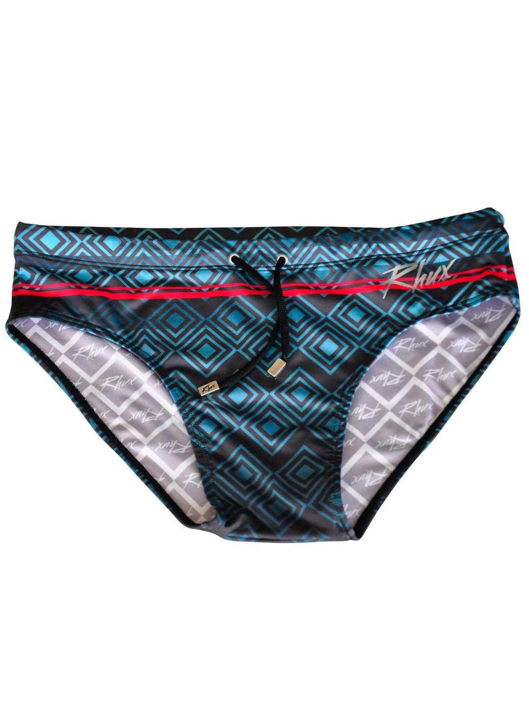 RHUX TEKI Swimming Briefs Men's Trunks Swimwear Turquoise and Black - Activemen Clothing