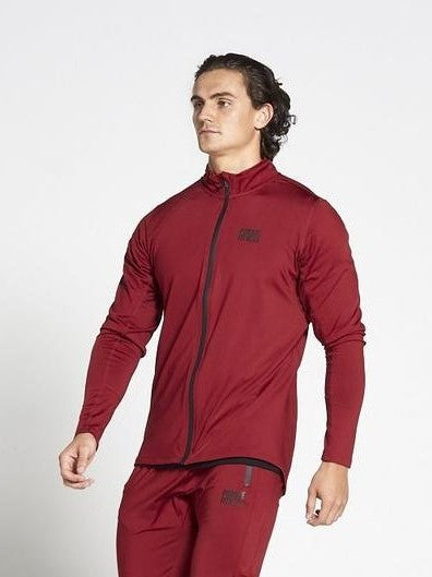 PURSUE FITNESS Lightweight Tapered Zipped Top Men's Track Jacket Maroon - Activemen Clothing