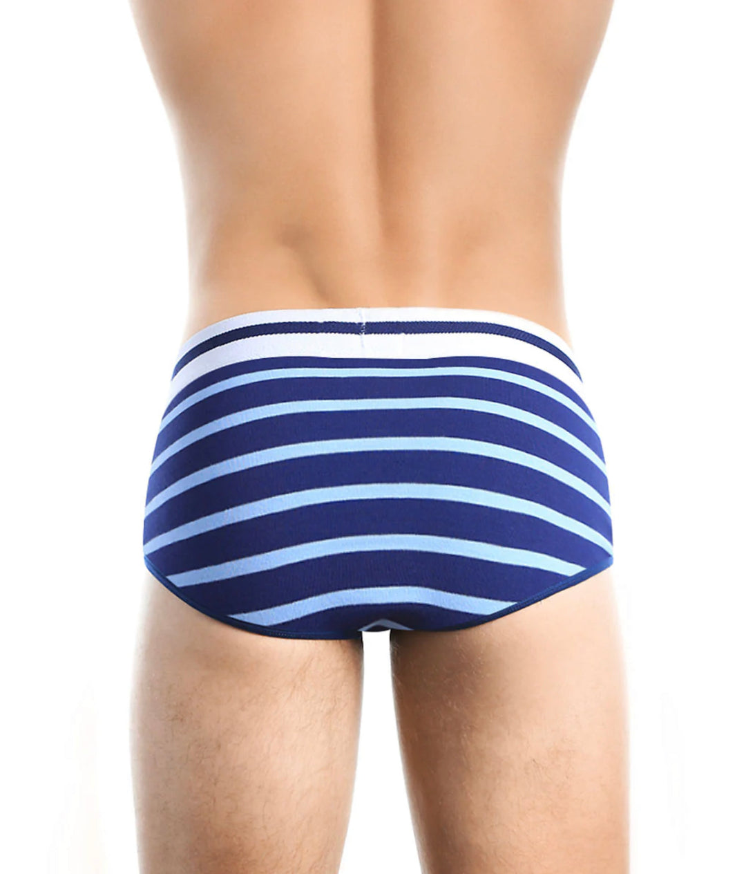 BLUEBUCK Nautical Briefs Navy with Light Blue Stripes - Activemen Clothing