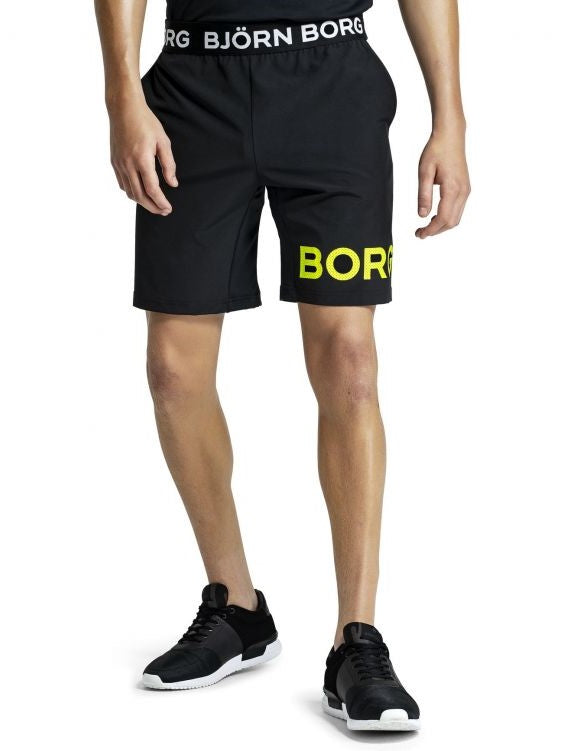 BJORN BORG August Gym Shorts Men's Long Gym Shorts Black Yellow - Activemen Clothing