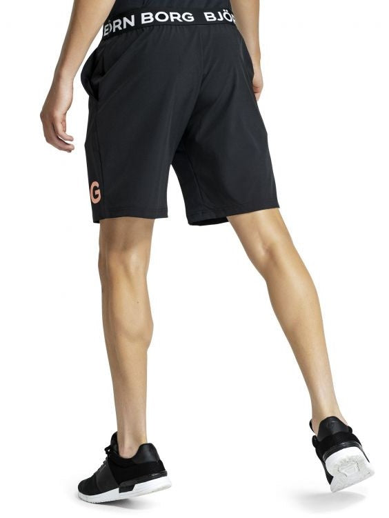 BJORN BORG August Gym Shorts Men's Long Shorts Black Orange - Activemen Clothing