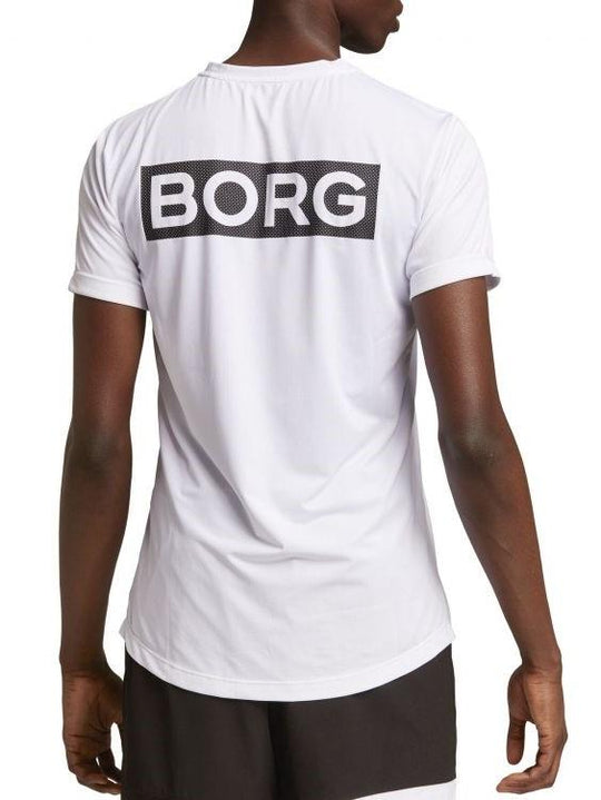 BJORN BORG Astor Mesh Cross-Training Tee Men's Short Sleeve Top T-Shirt White - Activemen Clothing