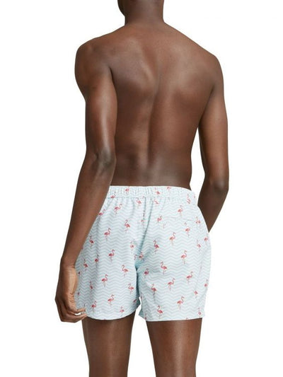 BJORN BORG Sylvester Swim Shorts Men's Flamingo Design Trunks Swimwear Turquoise and Pink - Activemen Clothing