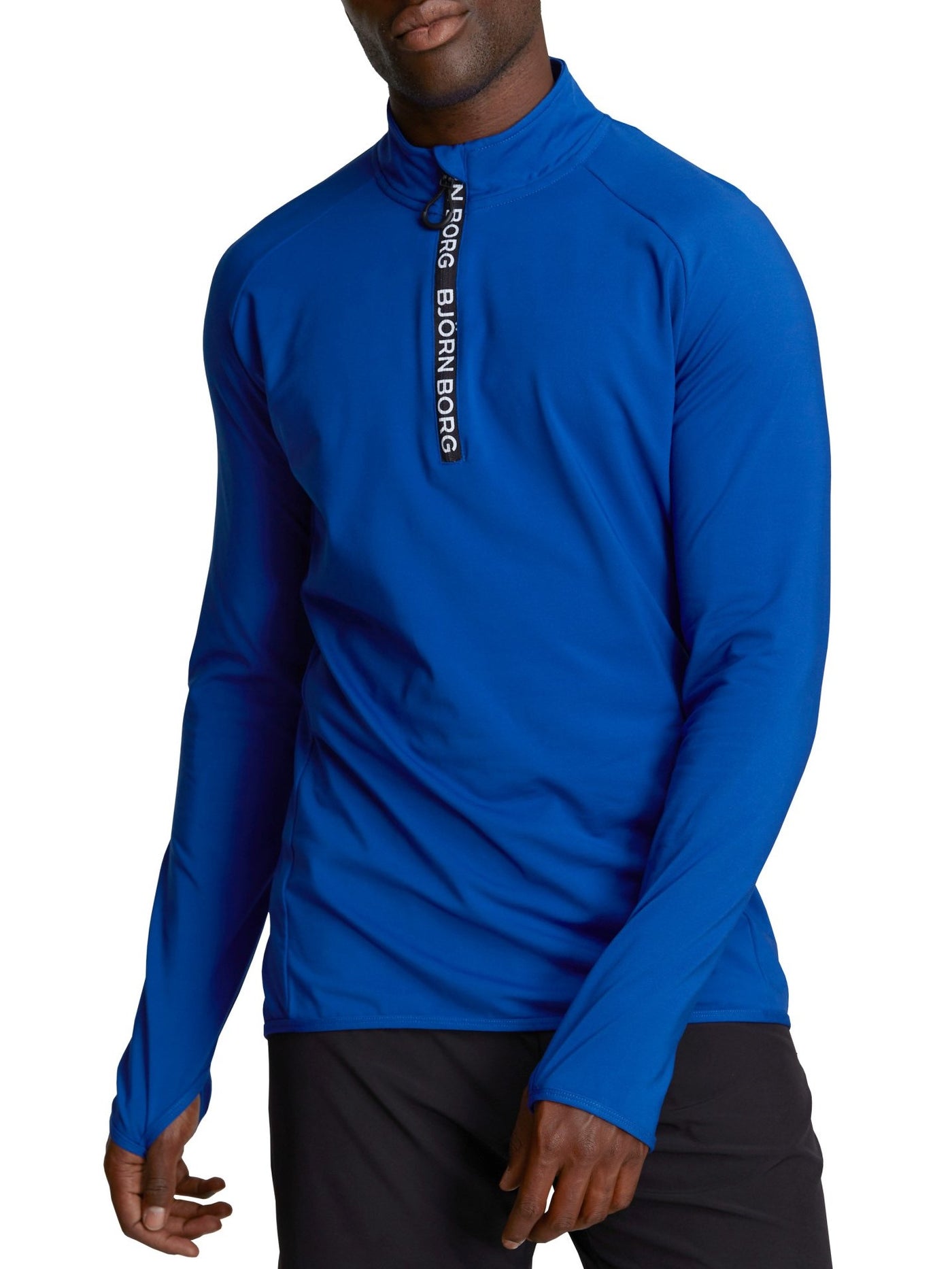 BJORN BORG Half Zip Polo Alve Men's Long Sleeve Training Top Blue - Activemen Clothing