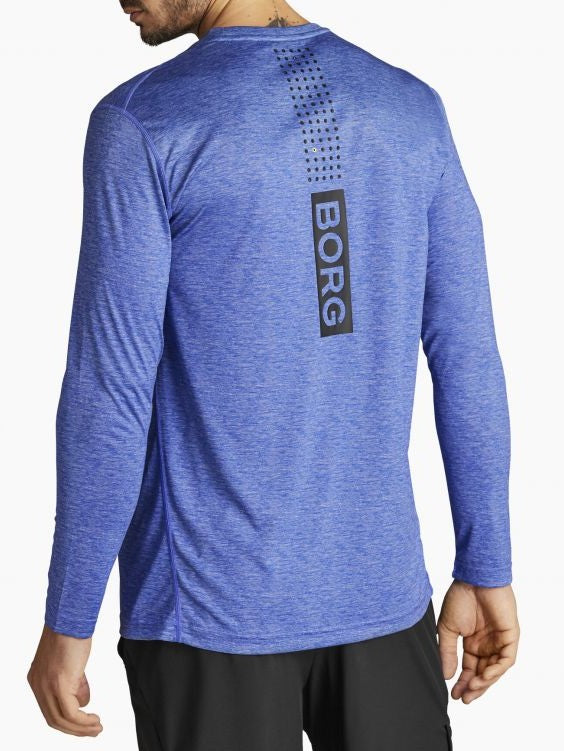 BJORN BORG Axton Long Sleeve Tee Performance Workout Training Top Blue - Activemen Clothing