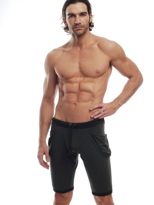 GO SOFTWEAR Vintage Wash Yoga Shorts For Men Black - Activemen Clothing