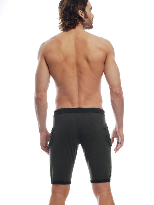 GO SOFTWEAR Vintage Wash Yoga Shorts For Men Black - Activemen Clothing
