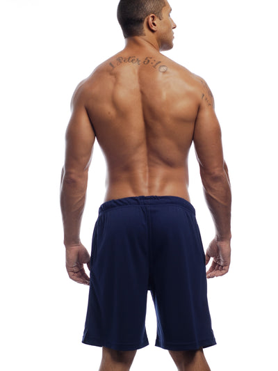 AMERICAN JOCK Gym Shorts with Built-In Jockstrap Navy - Activemen Clothing