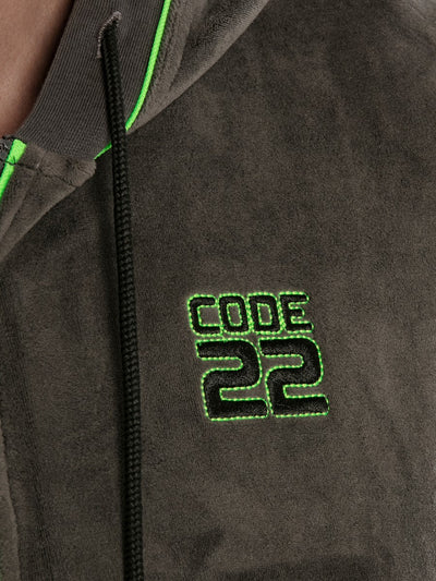 CODE 22 Velvet Hoody Charcoal - Activemen Clothing