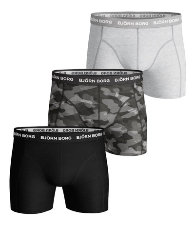 BJORN BORG x3 Pack Multipack Shadeline Boxer Shorts Mens Underwear Black White Camouflage Camo - Activemen Clothing