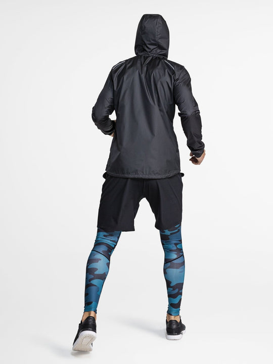BJORN BORG Aimo Hooded Windcheater Jacket Men's Performance Zipped Long Sleeve Top Black - Activemen Clothing