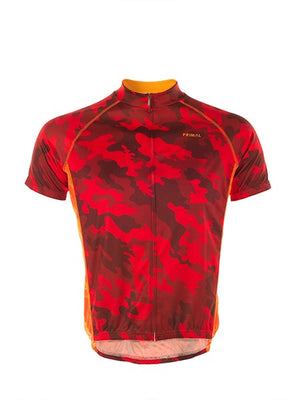 PRIMAL Ablaze Camo Lightweight Cycling Short Sleeve Top Men's Jersey Red Camouflage - Activemen Clothing