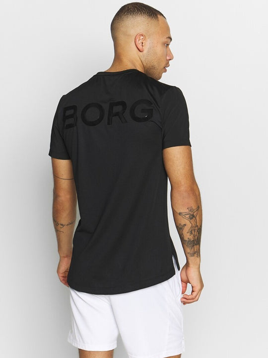 BJORN BORG Astor Mesh Cross-Training Tee Men's Short Sleeve Top T-Shirt Black - Activemen Clothing