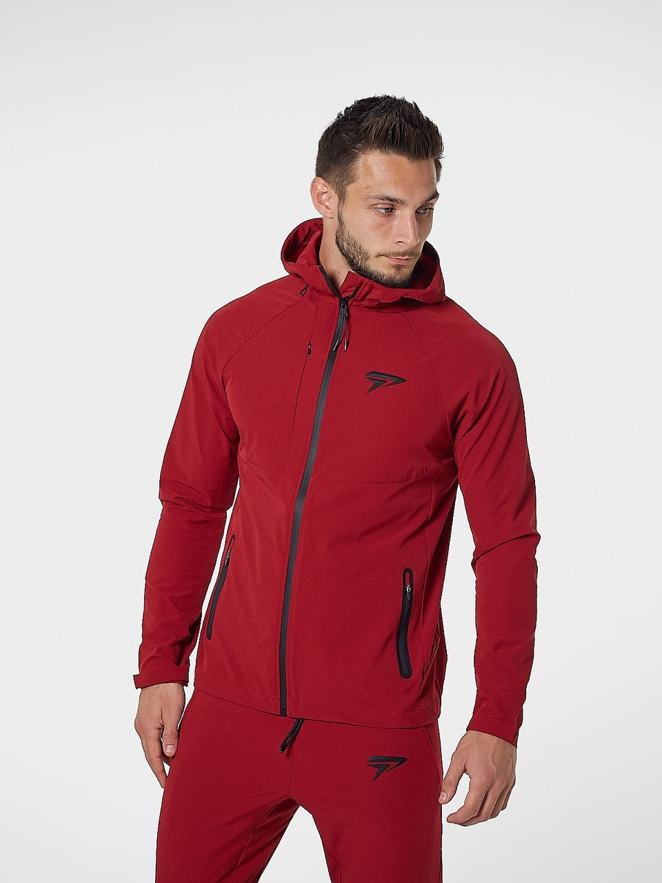 PHYSIQ APPAREL Aero Jacket Men's Zipped Track Top Red - Activemen Clothing
