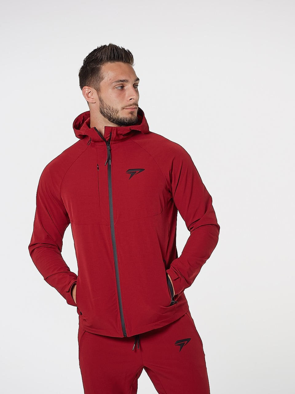 PHYSIQ APPAREL Aero Jacket Men's Zipped Track Top Red - Activemen Clothing