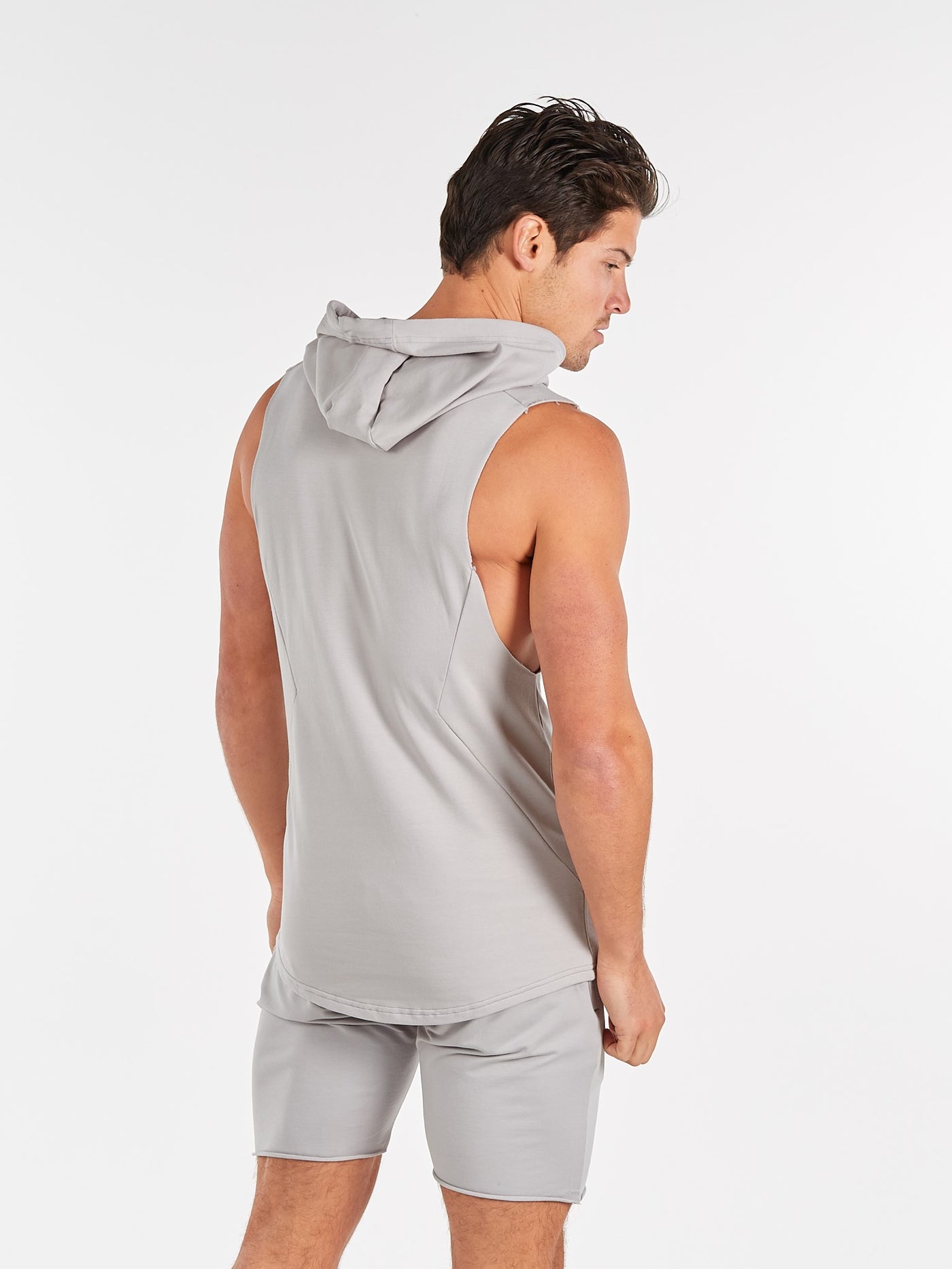 PHYSIQ APPAREL Agile Sleeveless Top Men  Hoodie PMHD 103 Mist Grey - Activemen Clothing