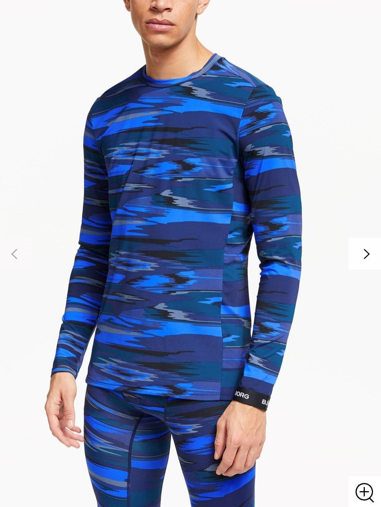 BJORN BORG Hamilton Performance Long Sleeve Base Layer Top Frequency Blue - Activemen Clothing