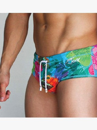 RHUX ENIIX Sunga Swimming Briefs Men's Trunks Swimwear Multi-Coloured Floral Design - Activemen Clothing