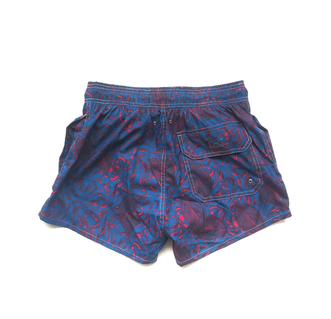 RHUX MULEE Swimming Shorts Men's Swimwear Trunks Blue and Maroon - Activemen Clothing