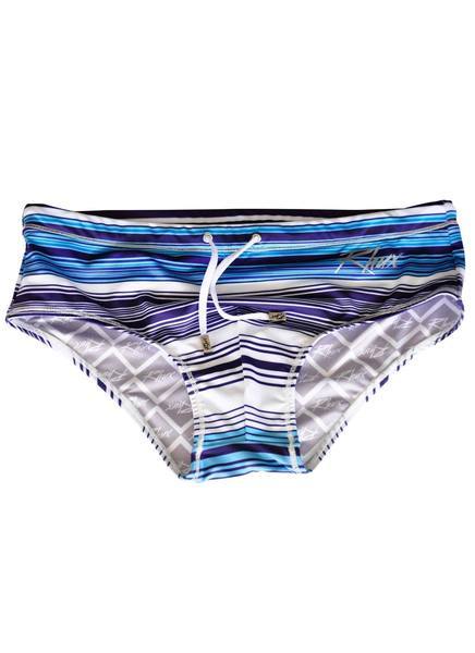RHUX ENIIX Sunga Swimming Briefs, Men's Trunks Swimwear Blue and White Stripes - Activemen Clothing