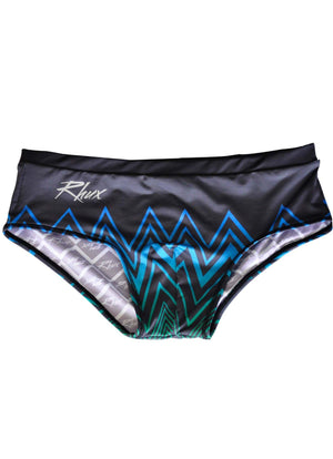 RHUX NAKA Sunga Brazilian Swimming Briefs Men's Trunks Swimwear Zigzag Design Navy Blue and Green - Activemen Clothing