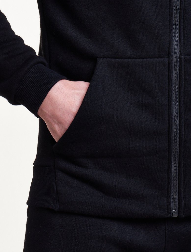 PURSUE FITNESS Icon Zipped Track Jacket Men's Hoodie Black - Activemen Clothing