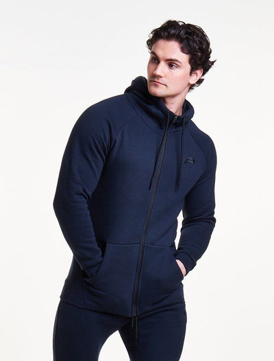 PURSUE FITNESS Icon Zipped Track Jacket Men's Hoodie Navy - Activemen Clothing