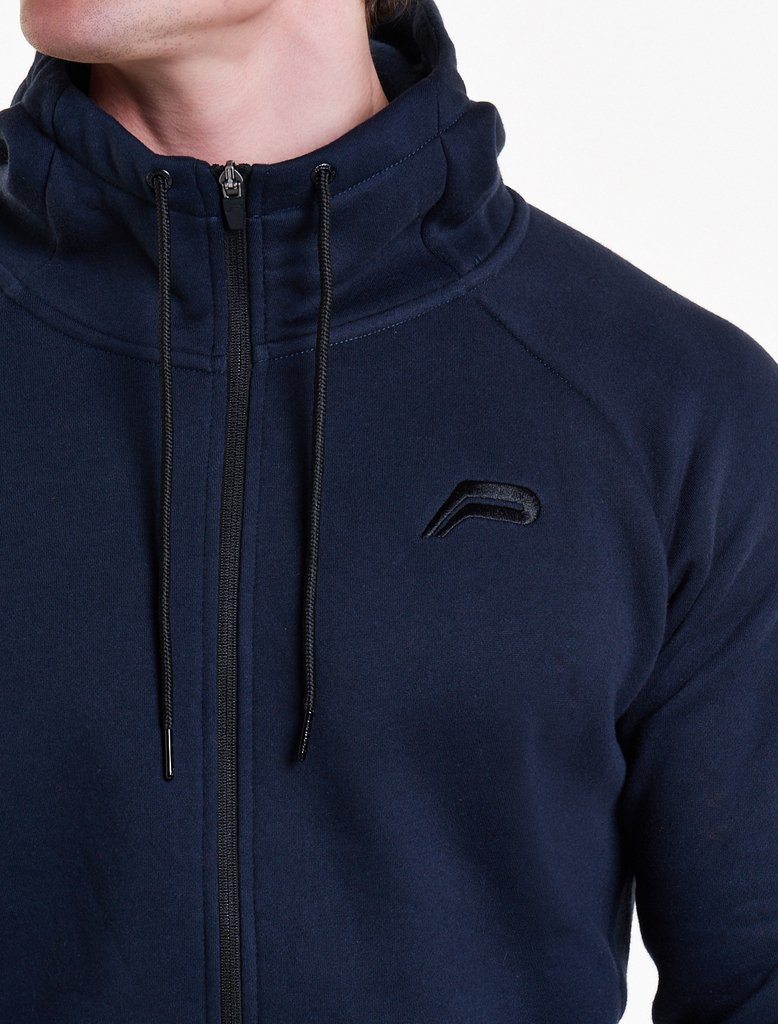 PURSUE FITNESS Icon Zipped Track Jacket Men's Hoodie Navy - Activemen Clothing