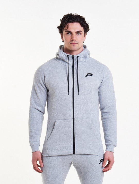 PURSUE FITNESS Icon Zipped Track Jacket Men's Hoodie Grey - Activemen Clothing