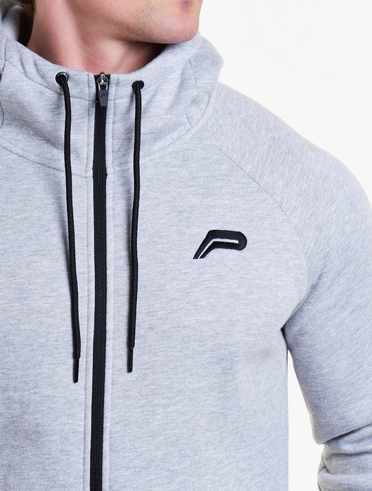 PURSUE FITNESS Icon Zipped Track Jacket Men's Hoodie Grey - Activemen Clothing