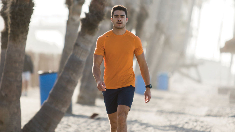 Glacier Delta Gym T-Shirt DryFit Workout Shortsleeve Tee Apricot Orange - Activemen Clothing