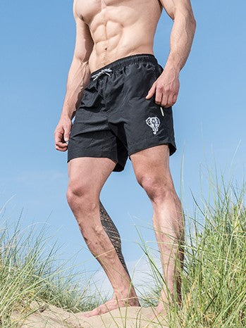 STRIDEZ Rugby Player Swim Shorts Gym Shorts Black - Activemen Clothing