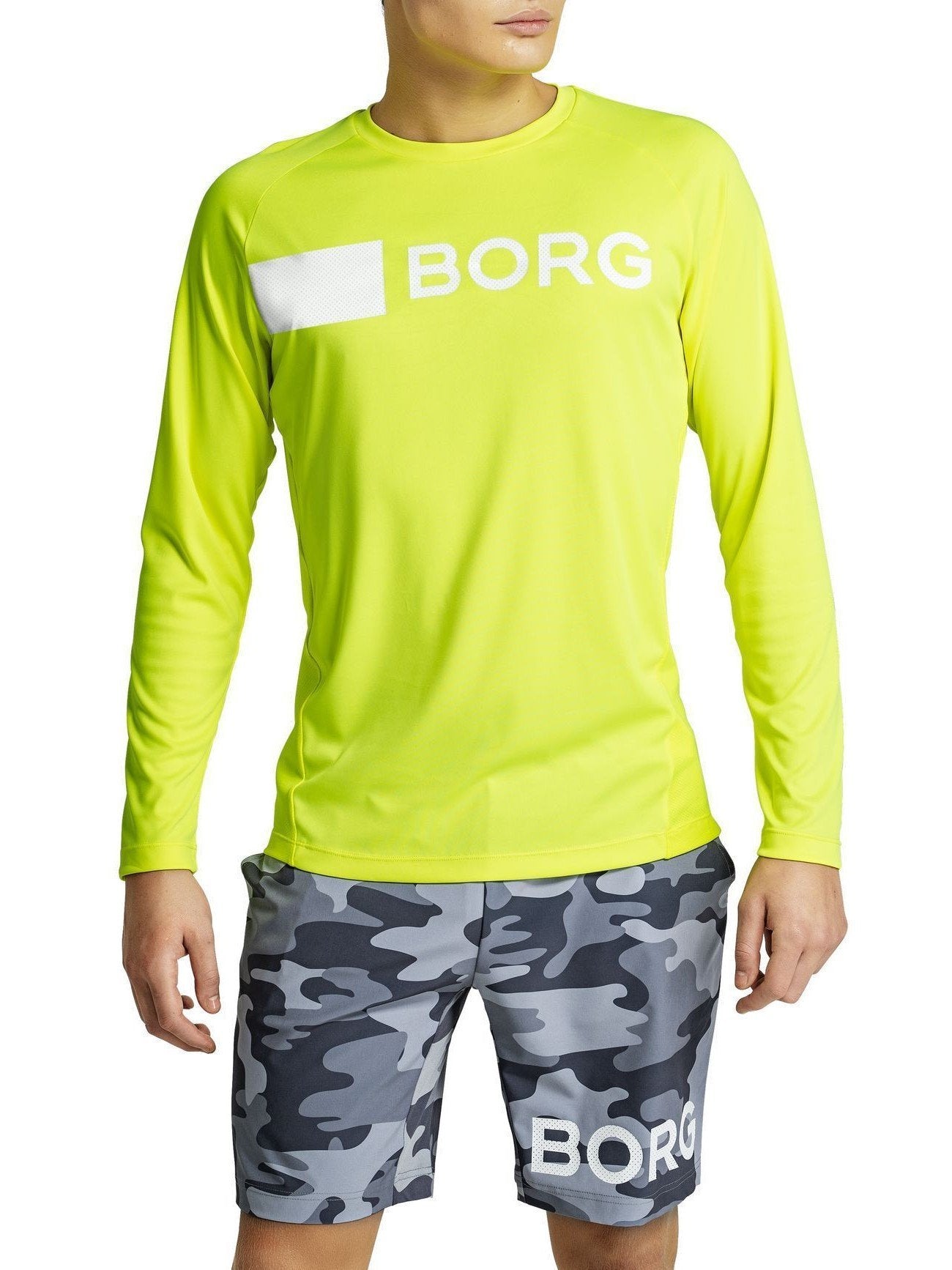 BJORN BORG Ante Long Sleeve Tee Men's Workout Top Yellow - Activemen Clothing
