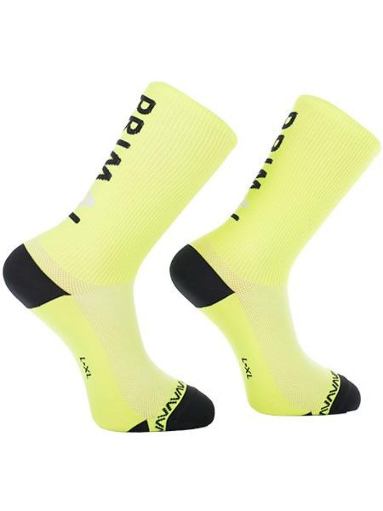 PRIMAL Logo Men's Cycling Socks Neon Yellow - Activemen Clothing