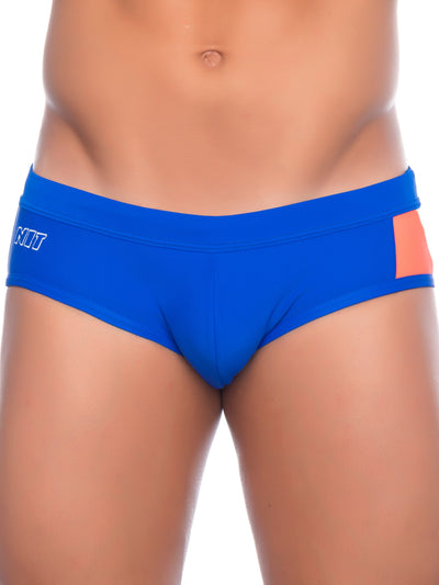 NIT Cory Briefs Mens Swimwear Slip Enhancing Pouch Blue Orange - Activemen Clothing