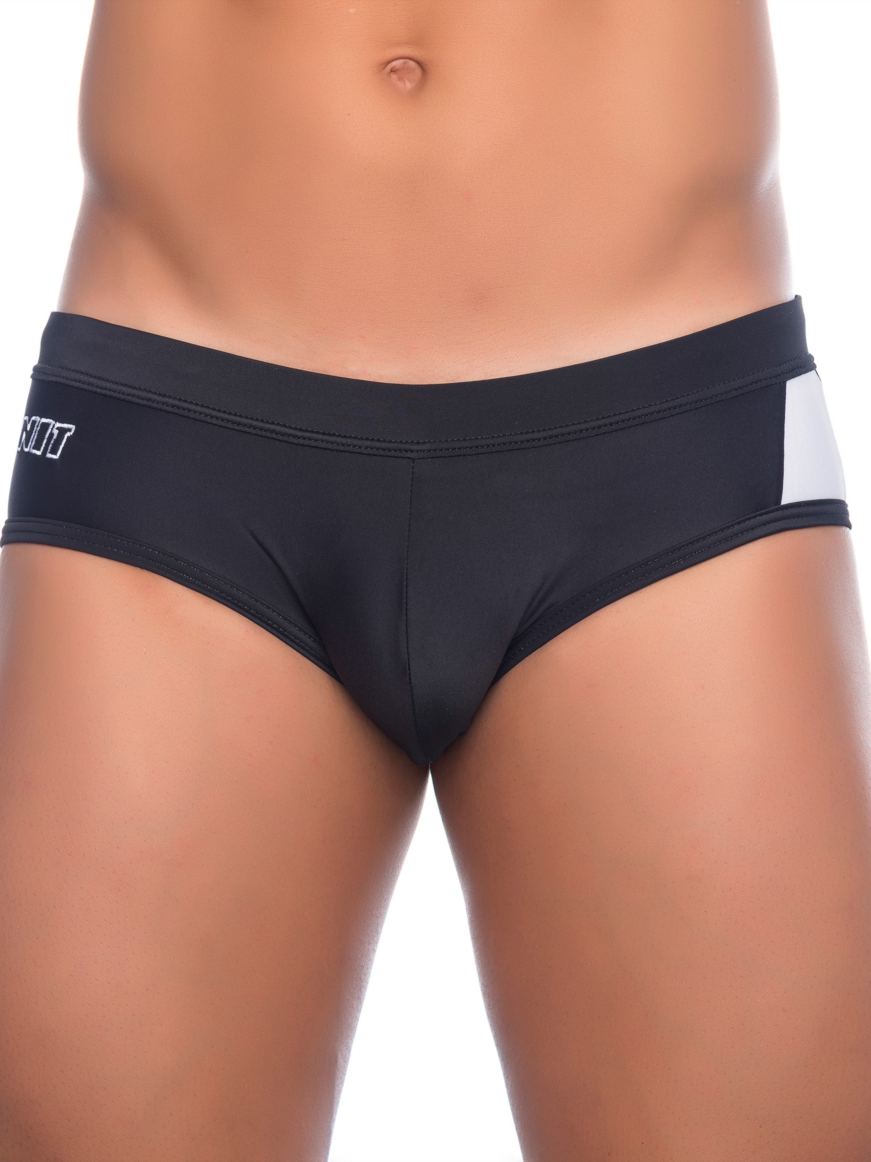 NIT Cory Briefs Mens Swimwear Slip Enhancing Pouch swimbrief Black White - Activemen Clothing