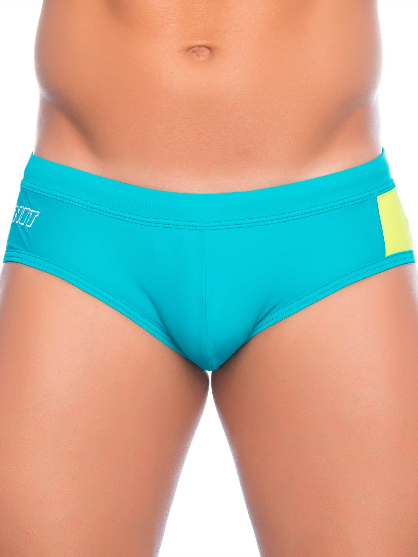 NIT Cory Briefs Mens Swimwear Slip Enhancing Pouch Green Yellow - Activemen Clothing