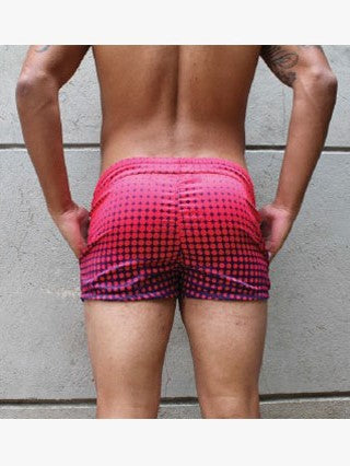 RHUX KOKO Short Shorts Swim Shorts Men's Swimwear Trunks Red and Purple - Activemen Clothing