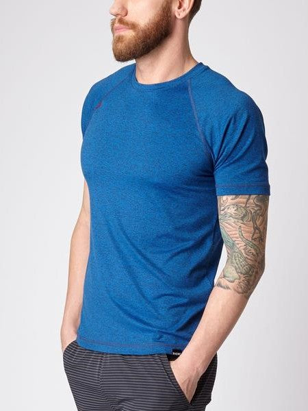 RHONE Reign Workout Training Tee Men's Short Sleeve T-Shirt Turkish Sea Blue - Activemen Clothing