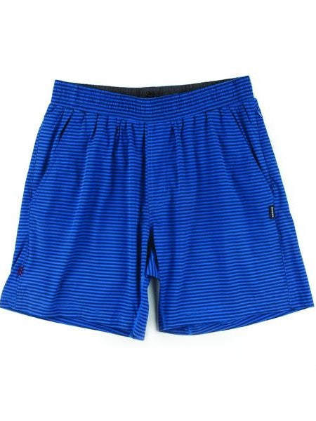RHONE Mako 7" Unlined Gym Shorts Men's Zipped Pocket Shorts Blue Stripes - Activemen Clothing