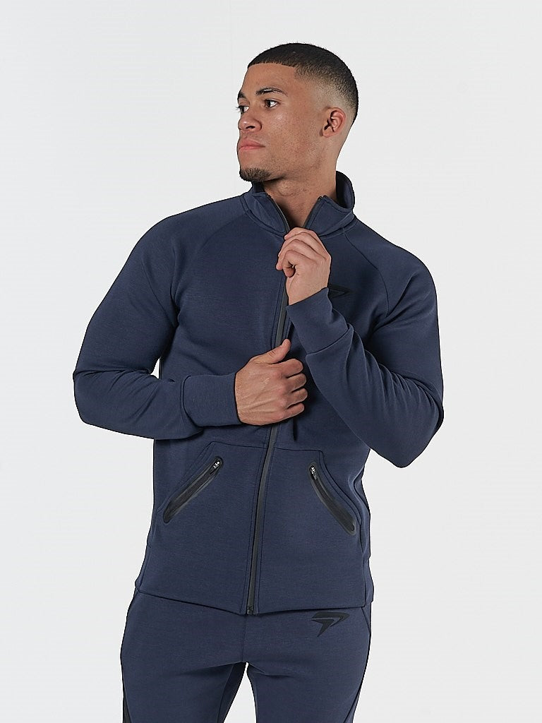 PHYSIQ APPAREL Storm Track Jacket Men's Zipped Training Top Navy - Activemen Clothing