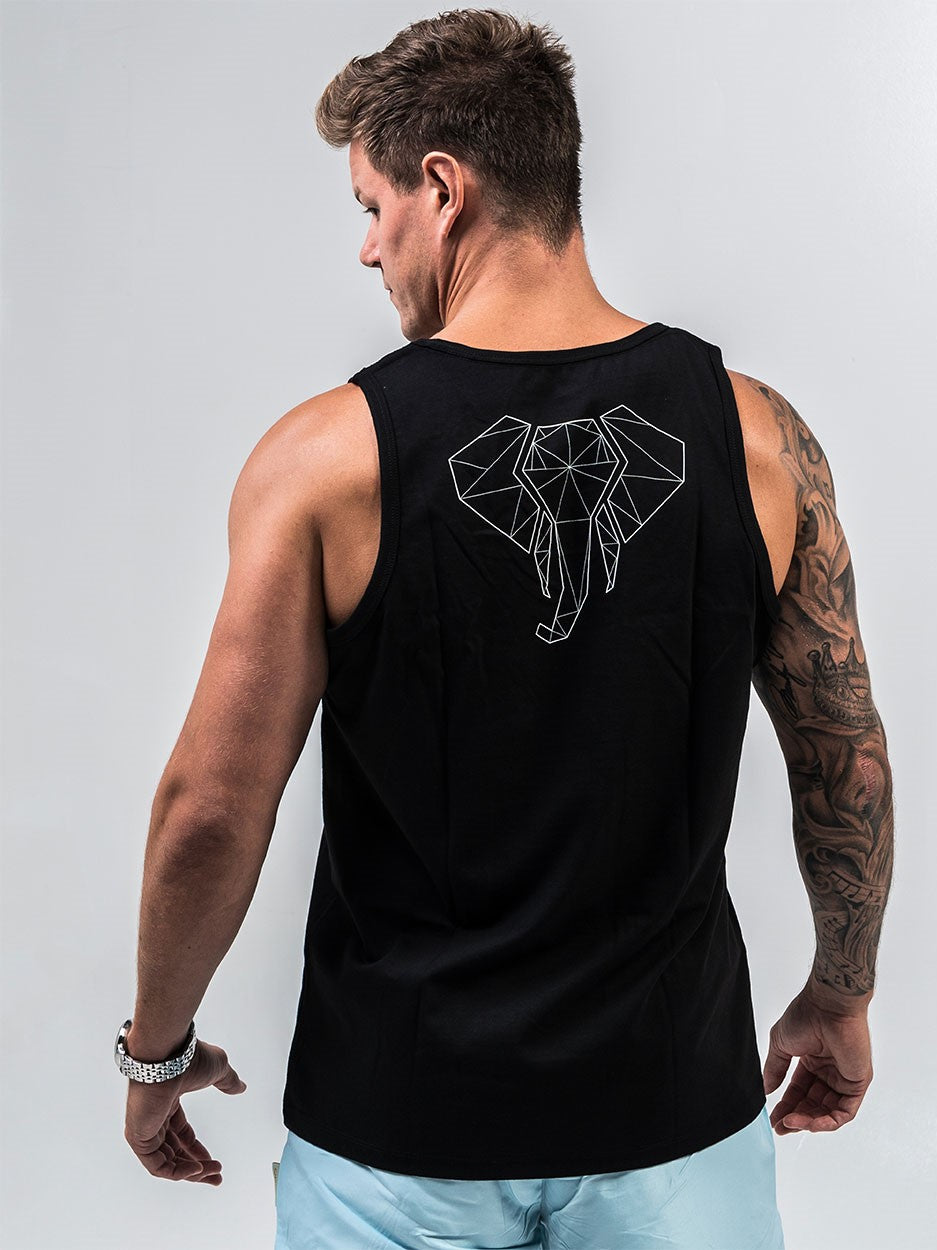 Stridez Apparel Organic Cotton Rugby Player Vest Black Men Yoga Gym Tank Activemen Clothing