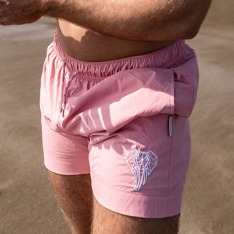 STRIDEZ Rugby Player Swim Shorts Men Sportwear Gym Shorts Pink Sands Salmon Activemen Clothing