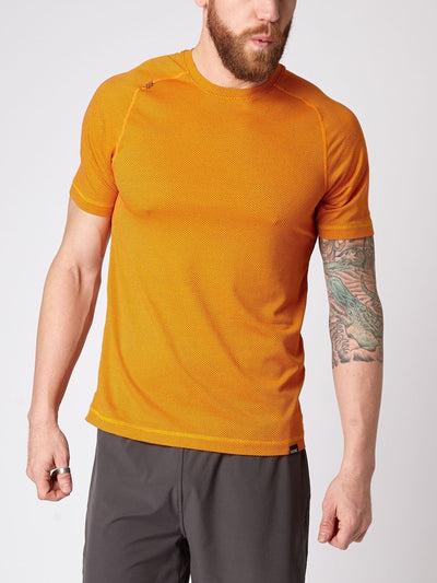 Glacier Delta Gym T-Shirt DryFit Workout Shortsleeve Tee Apricot Orange - Activemen Clothing
