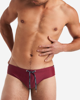 TEAMM8 Grid Swim Brief Cordovan