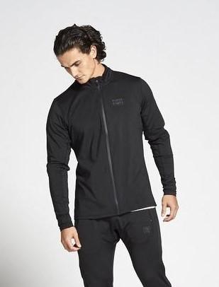 PURSUE FITNESS Lightweight Tapered Zipped Top Men's Track Jacket Black - Activemen Clothing