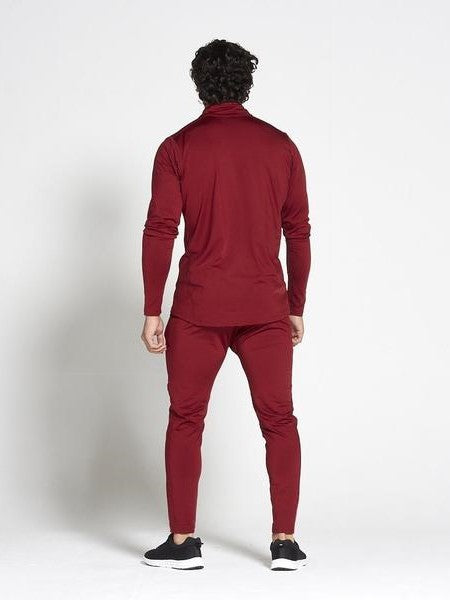 PURSUE FITNESS Lightweight Tapered Zipped Top Men's Track Jacket Maroon - Activemen Clothing