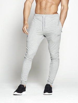 PURSUE FITNESS Men's Slim Track Pants Pro-Fit Tapered Joggers Bottoms Grey - Activemen Clothing