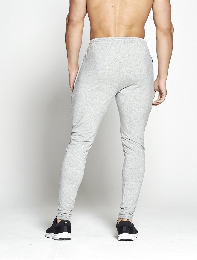 PURSUE FITNESS Men's Slim Track Pants Pro-Fit Tapered Joggers Bottoms Grey - Activemen Clothing